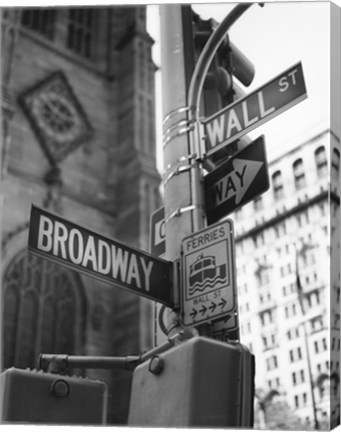 Framed Broadway and Wall Street Print
