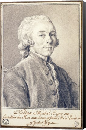 Framed Portrait of Nicolas Michel Cury Print