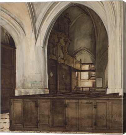 Framed Interior of Abbey of Aramont at Verberie Print