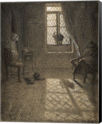 Framed Le chat The Cat at the Window Print