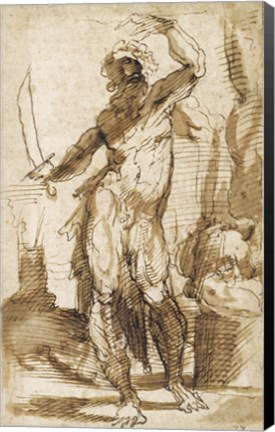 Framed Study for the Figure of Abraham Print