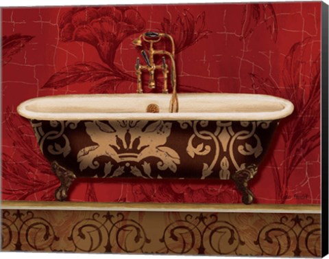 Framed Royal Red Bath I Print