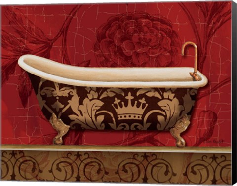 Framed Royal Red Bath II Print