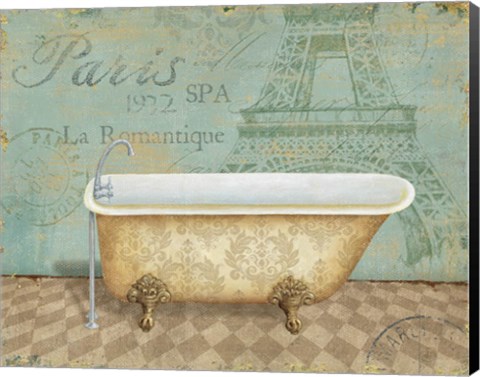 Framed Voyage Romantique Bath I Print