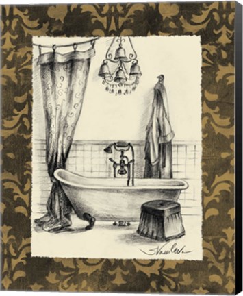 Framed Elegant Bath II Print