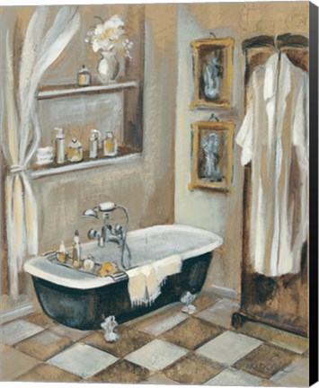 Framed French Bath III Print