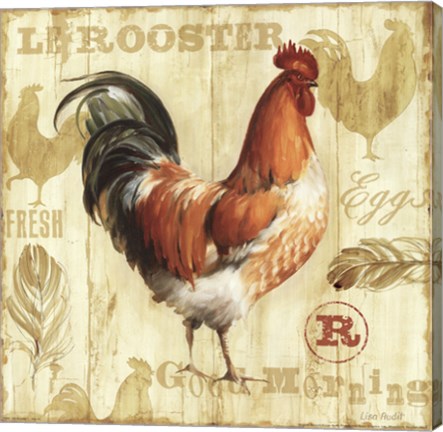 Framed Joli Rooster I Print