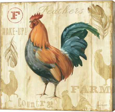 Framed Joli Rooster II Print