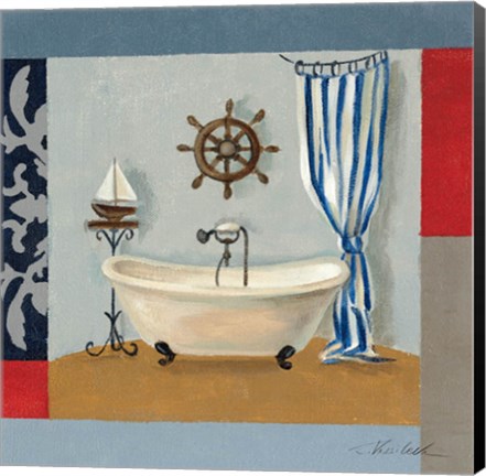 Framed Nautical Bath II Print