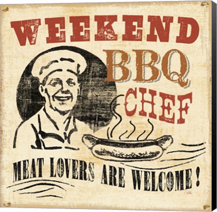 Framed Weekend BBQ Chef Print