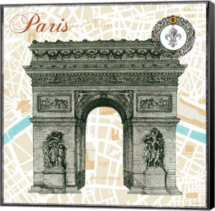 Framed Monuments des Paris Arc Print