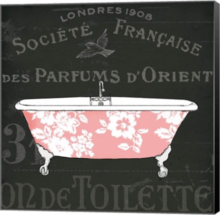 Framed Chalkboard Bath II Print