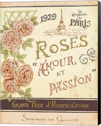 Framed French Seed Packet I Print