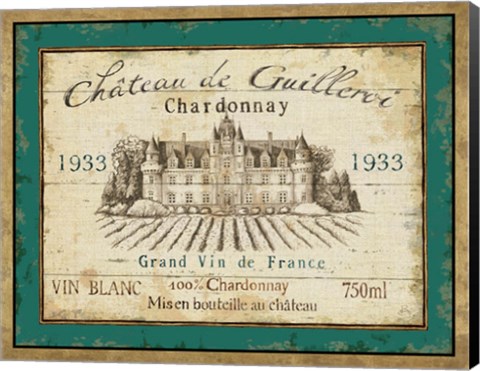 Framed French Wine Label IV Print