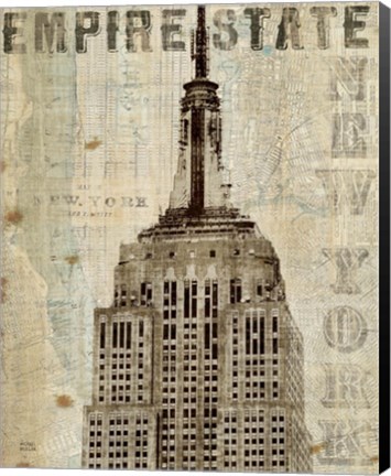 Framed Vintage NY Empire State Building Print