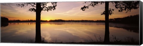 Framed Lake at sunrise, Stephen A. Forbes State Recreation Area, Marion County, Illinois, USA Print