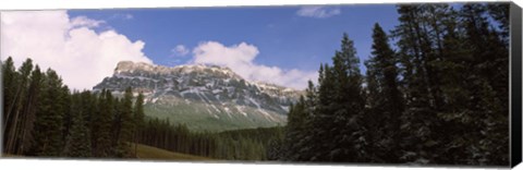 Framed Low angle view of a mountain, Protection Mountain, Bow Valley Parkway, Banff National Park, Alberta, Canada Print