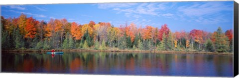 Framed Man in Canoe nr Antigo WI USA Print