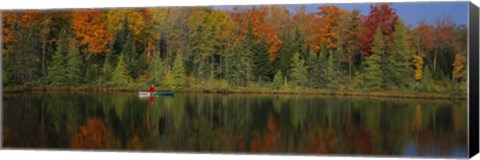 Framed Reflection of trees in water, near Antigo, Wisconsin, USA Print