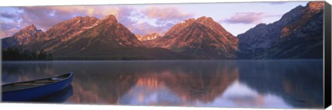 Framed Reflection of mountains in a lake, Leigh Lake, Grand Teton National Park, Wyoming, USA Print