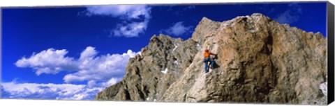 Framed Rock Climber Grand Teton National Park WY USA Print