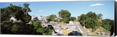 Framed Old Temple In The Forest, Tikal, Guatemala Print