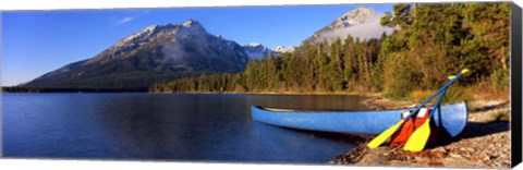 Framed Canoe at Leigh Lake, Grand Teton National Park, Wyoming Print