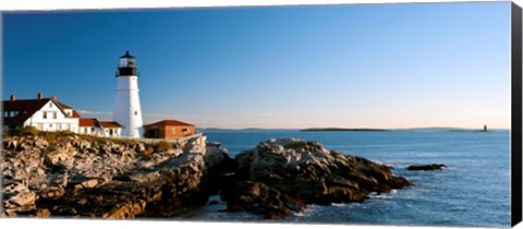 Framed Lighthouse on the coast, Portland Head Lighthouse, Ram Island Ledge Light, Portland, Cumberland County, Maine, USA Print