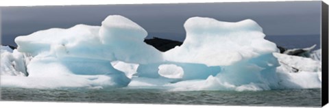 Framed Icebergs and volcanic ash, Jokulsarlon Lagoon, Iceland Print