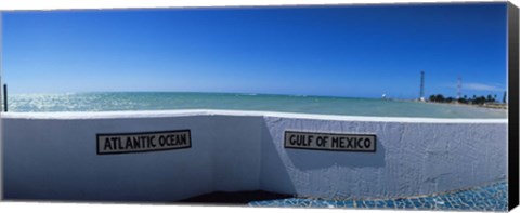 Framed Junction of Atlantic Ocean and Gulf of Mexico, Key West, Monroe County, Florida, USA Print