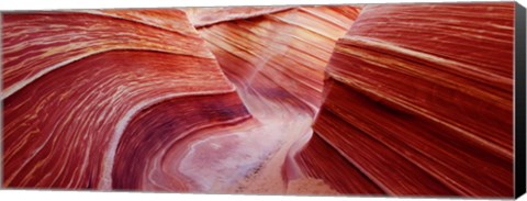 Framed Pink sandstone rock formations, The Wave, Coyote Buttes, Utah, USA Print