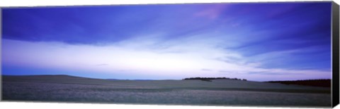 Framed Buffalo farm at dusk, Clear Creek Ranch, Utah, USA Print