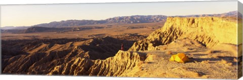 Framed Person Camping on Cliff, Anza Borrego Desert State Park, California Print