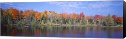 Framed Man in Canoe nr Antigo WI USA Print