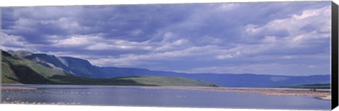 Framed Kenya, Lake Bogoria, Panoramic view of hills around a lake Print