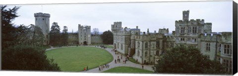 Framed High angle view of buildings in a city, Warwick Castle, Warwickshire, England Print