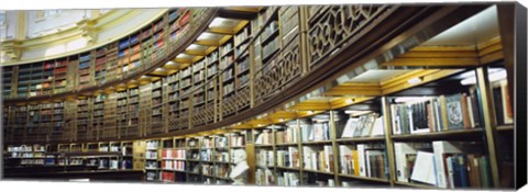 Framed Bookcase in a library, British Museum, London, England Print