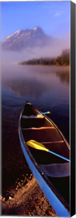 Framed Canoe and Leigh Lake in the Fog, Grand Teton National Park, Wyoming Print