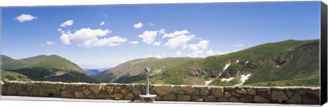 Framed Coin operated binoculars on an observation point, Rocky Mountain National Park, Colorado, USA Print