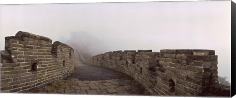 Framed Fortified wall in fog, Great Wall of China, Mutianyu, Huairou County, China Print