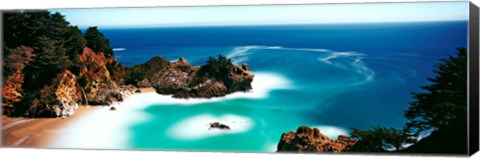 Framed Rock formations at the coast, Big Sur, California, USA Print