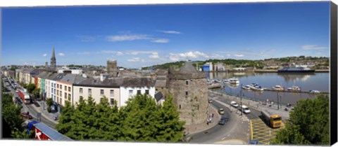 Framed Quayside, Reginald&#39;s Tower, River Suir, Waterford City, County Waterford, Republic of Ireland Print