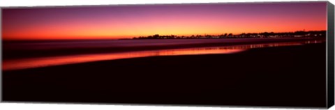 Framed Beach at sunset, Santa Cruz, Santa Cruz County, California, USA Print