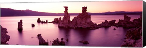 Framed Rock formations in a lake, Mono Lake, California, USA Print