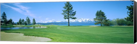 Framed Sand trap in a golf course, Edgewood Tahoe Golf Course, Stateline, Douglas County, Nevada Print