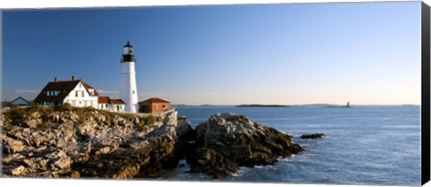 Framed Lighthouse on the coast, Portland Head Lighthouse, Ram Island Ledge Light, Portland, Cumberland County, Maine, USA Print