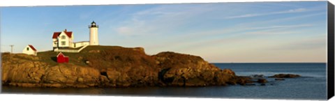 Framed Lighthouse on the coast, Cape Neddick Lighthouse, Cape Neddick, York, Maine, USA Print