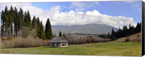 Framed Old wooden home on a mountain, Slovakia Print