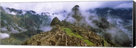 Framed High Angle View of Machu Picchu, Peru Print