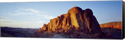 Framed Red rock at summer sunset, Valley Of Fire State Park, Nevada, USA Print